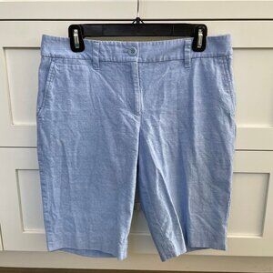 Talbots Perfect Short 11" Lightweight Casual Cotton Chambray Shorts Blue Sz 6P